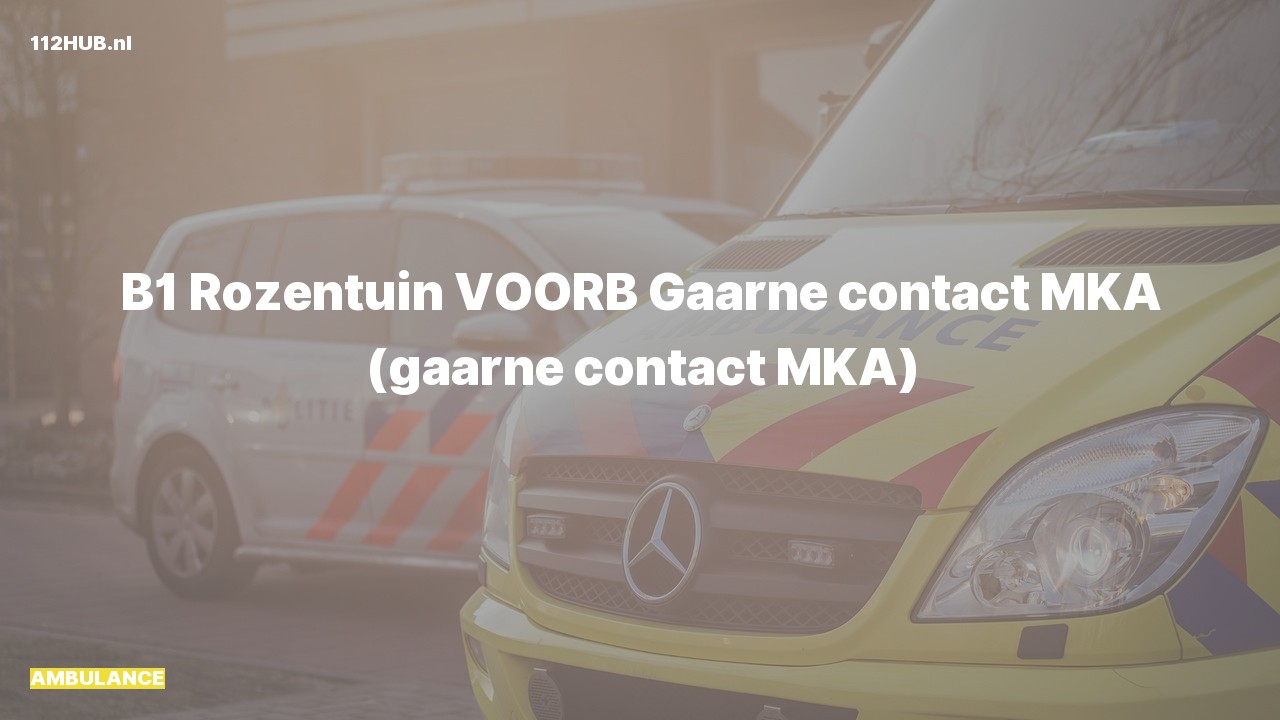 Deelafbeelding voor Ambulance met gepaste spoed contact meldkamer.