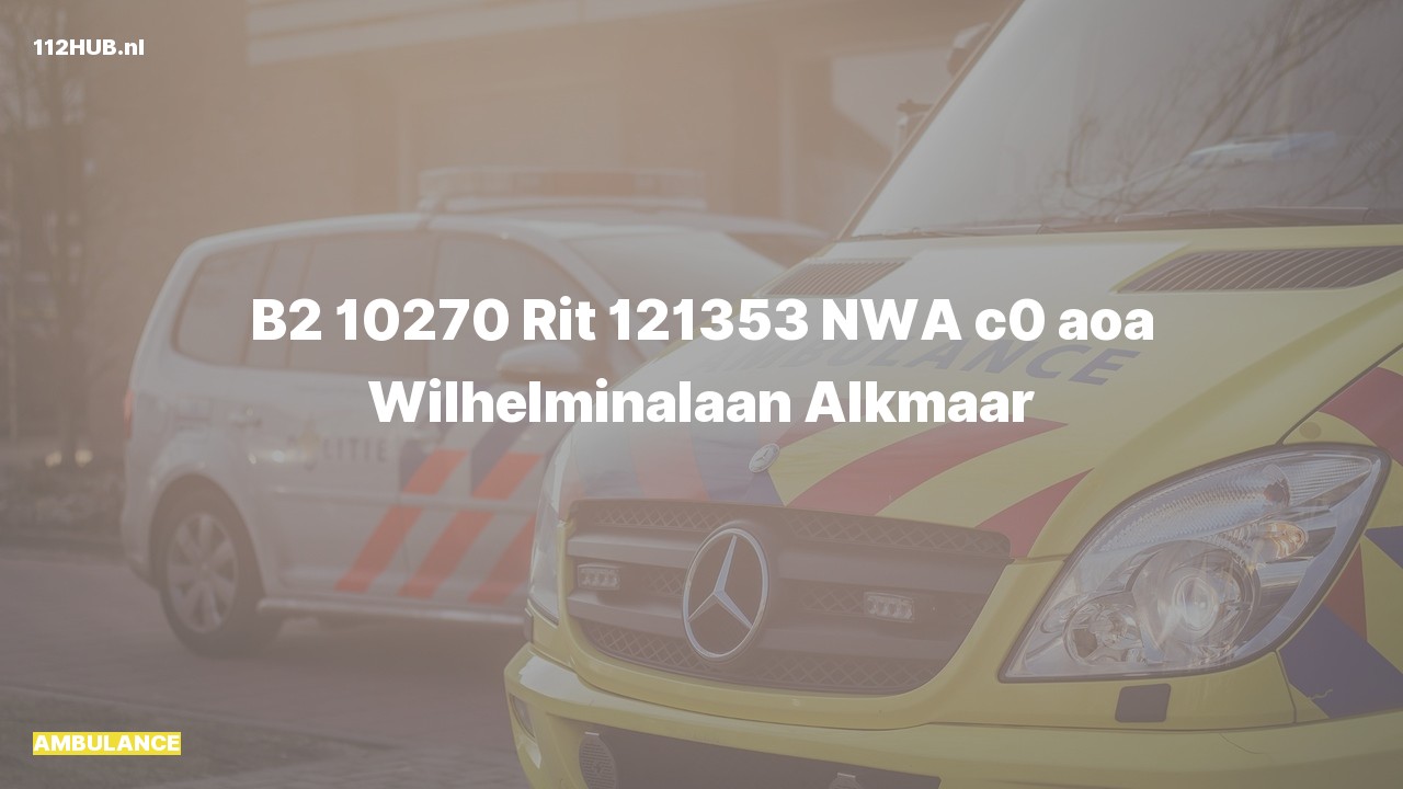 Deelafbeelding voor Ambulance naar de Wilhelminalaan in Alkmaar.