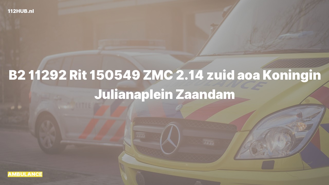 Deelafbeelding voor De ambulance is uitgerukt naar de Koningin Julianaplein in Zaandam