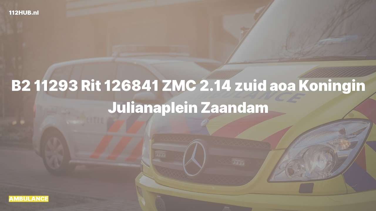 Deelafbeelding voor Ambulance naar de Koningin Julianaplein in Zaandam.
