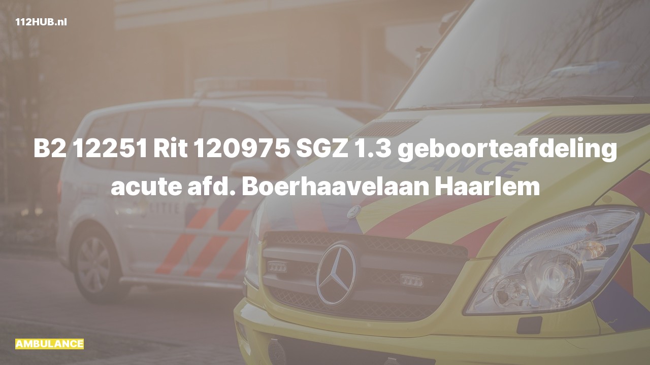 Deelafbeelding voor Ambulance naar de Boerhaavelaan in Haarlem.