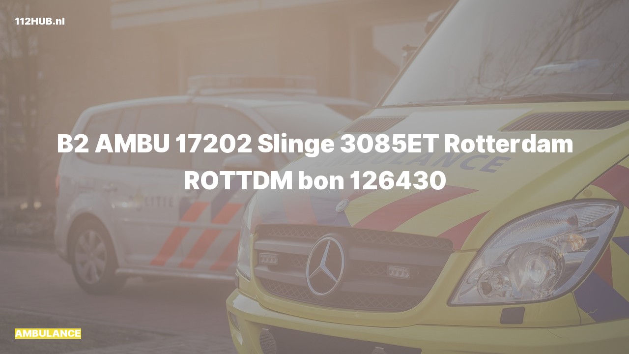 Deelafbeelding voor Ambulance naar de Slinge in Rotterdam.