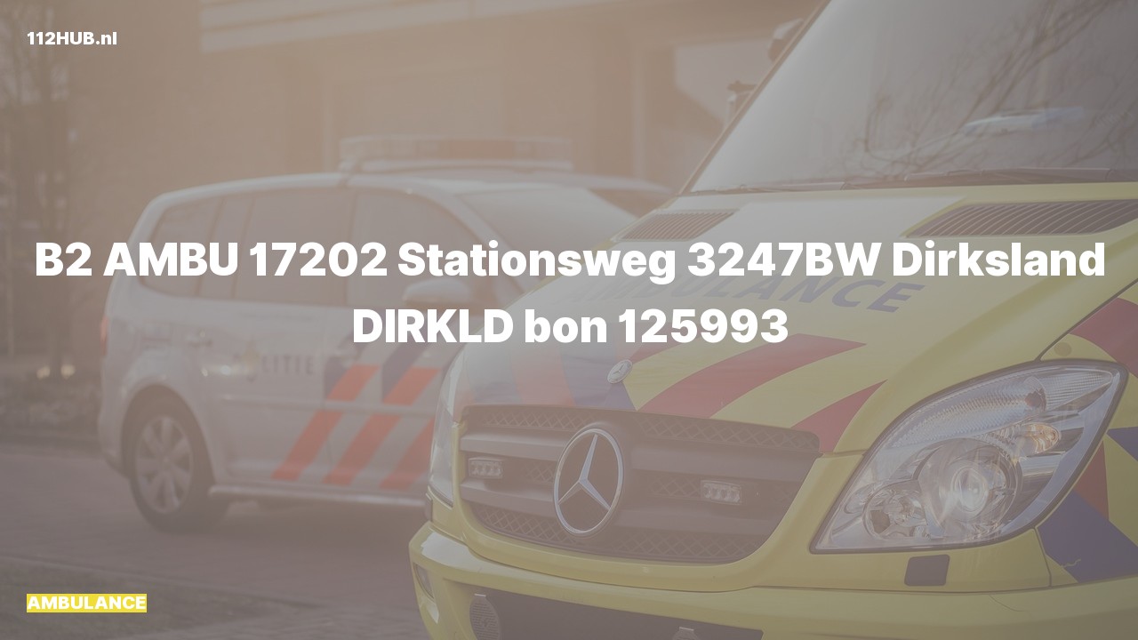 Deelafbeelding voor Ambulance naar de Stationsweg in Dirksland.