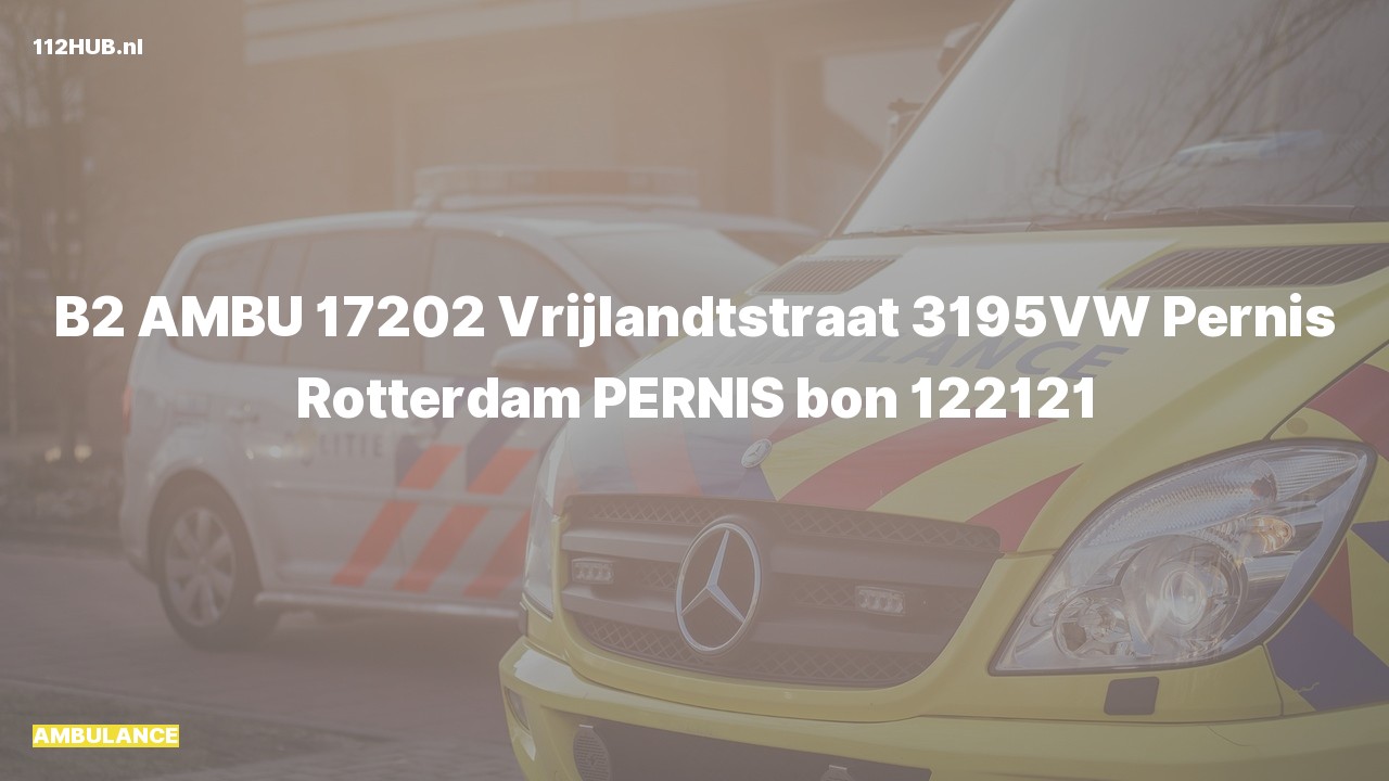 Deelafbeelding voor Ambulance naar de Vrijlandtstraat in Pernis Rotterdam.