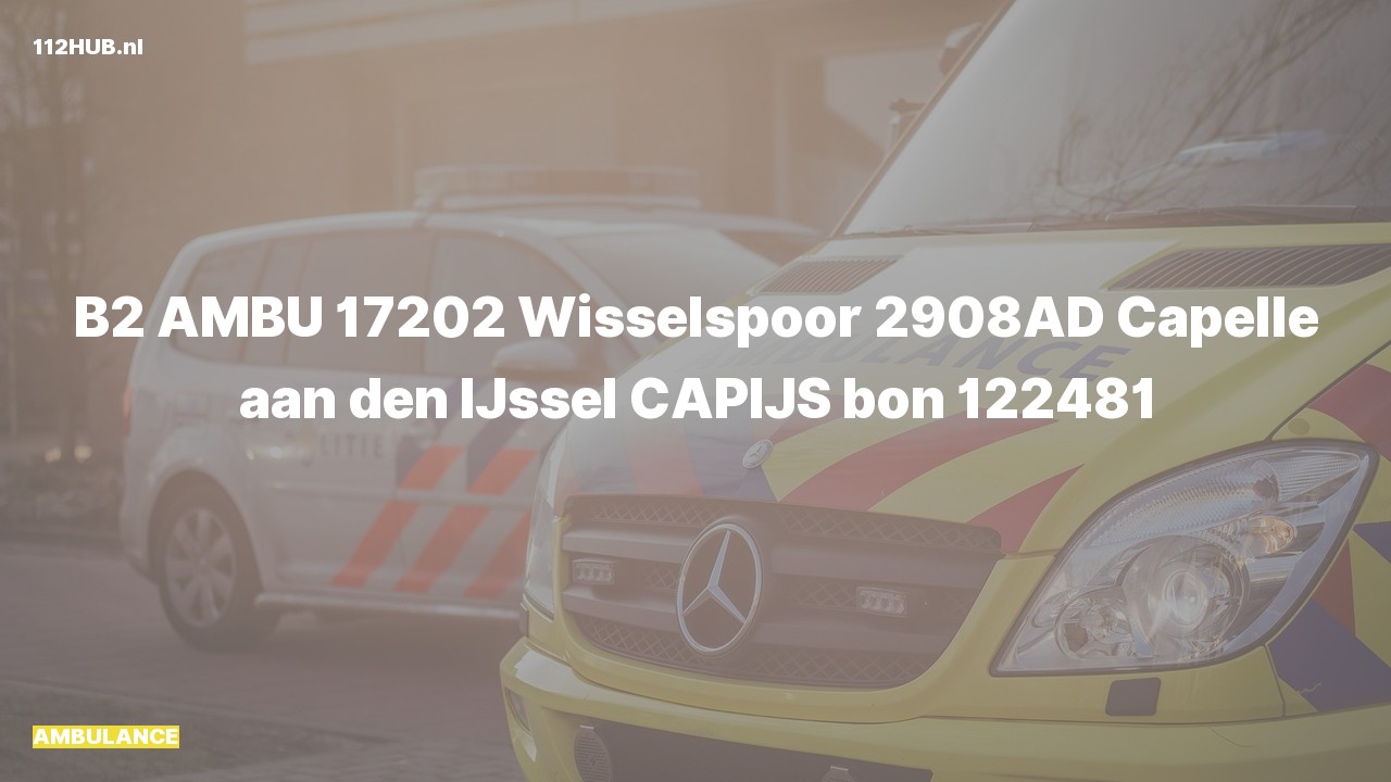 Deelafbeelding voor Ambulance naar de Wisselspoor in Capelle aan den IJssel.