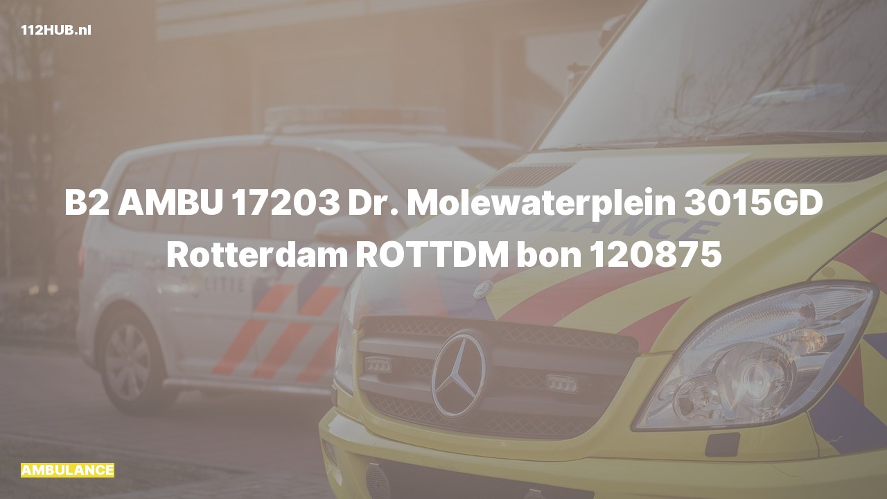 Deelafbeelding voor Ambulance naar de Dr. Molewaterplein in Rotterdam.