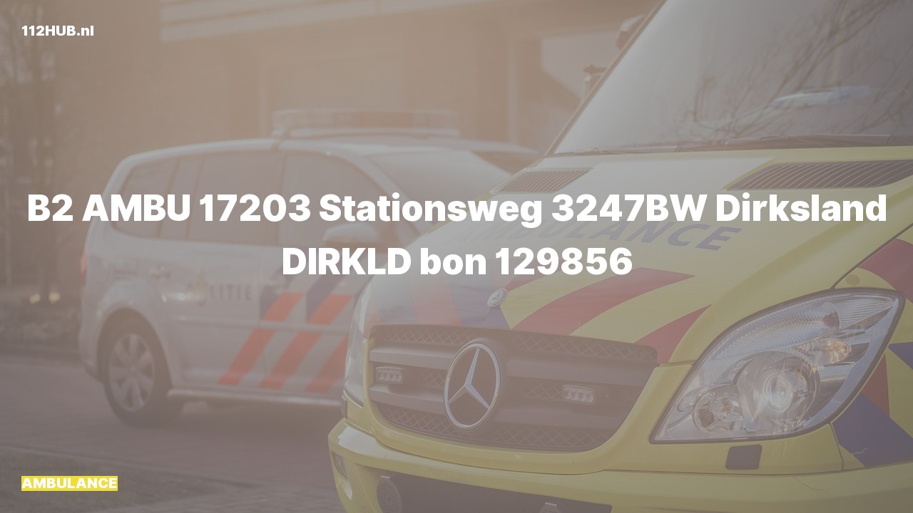 Deelafbeelding voor Ambulance naar de Stationsweg in Dirksland.
