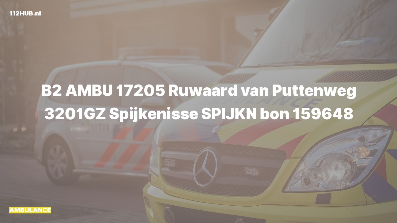 Deelafbeelding voor De ambulance is uitgerukt naar de Ruwaard van Puttenweg in Spijkenisse