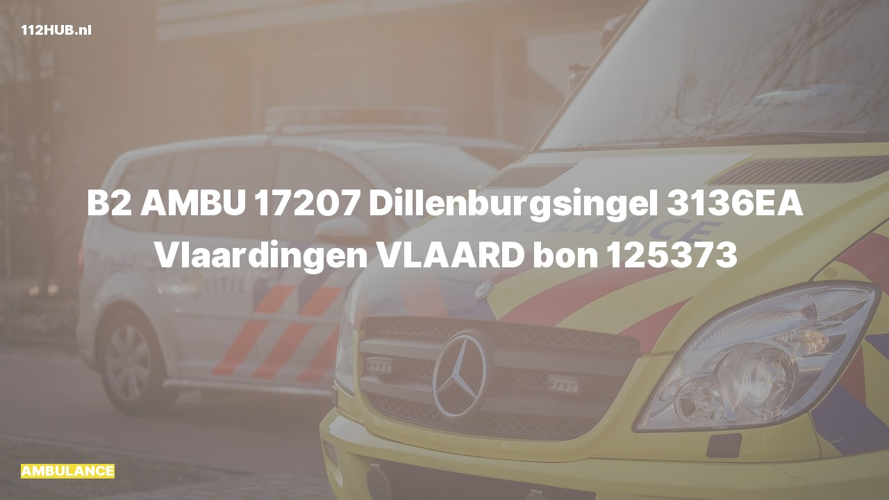 Deelafbeelding voor Ambulance naar de Dillenburgsingel in Vlaardingen.