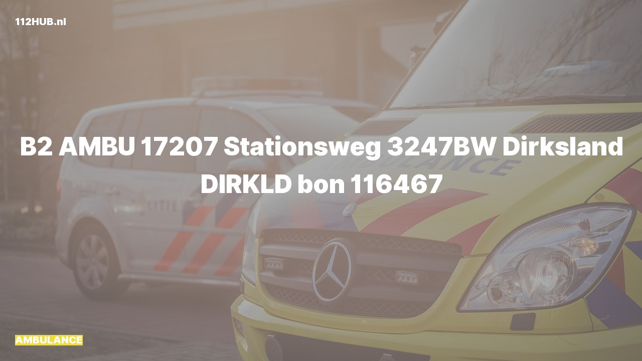 Deelafbeelding voor Ambulance naar de Stationsweg in Dirksland.