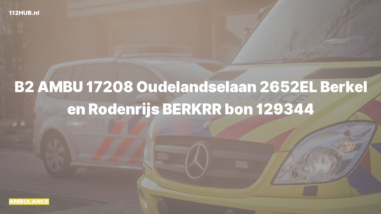 Deelafbeelding voor Ambulance naar de Oudelandselaan in Berkel en Rodenrijs.