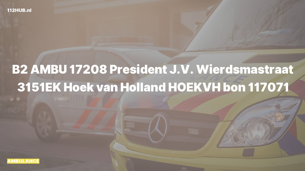 Deelafbeelding voor Ambulance naar de President J.V. Wierdsmastraat in Hoek van Holland.
