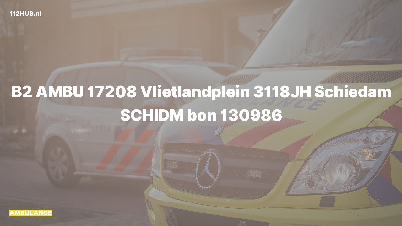 Deelafbeelding voor Ambulance naar de Vlietlandplein in Schiedam.