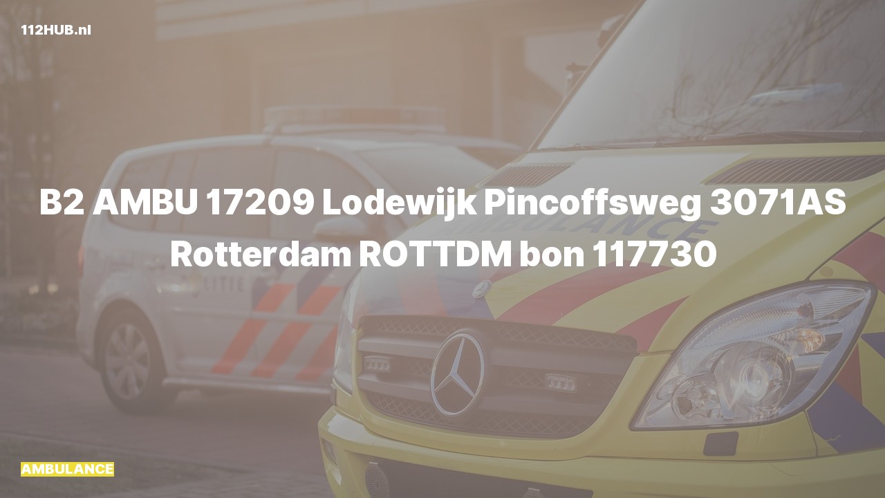 Deelafbeelding voor Ambulance naar de Lodewijk Pincoffsweg in Rotterdam.