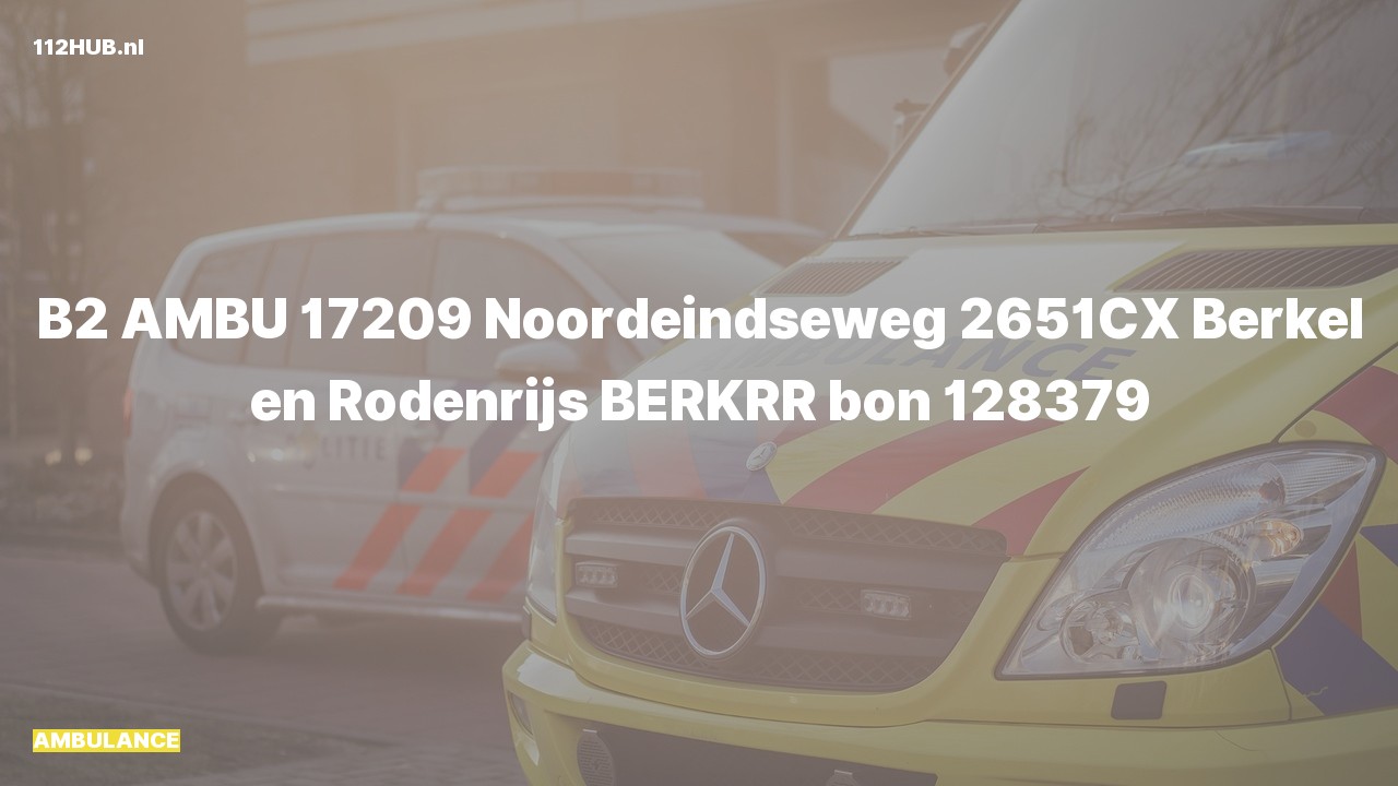 Deelafbeelding voor Ambulance naar de Noordeindseweg in Berkel en Rodenrijs.