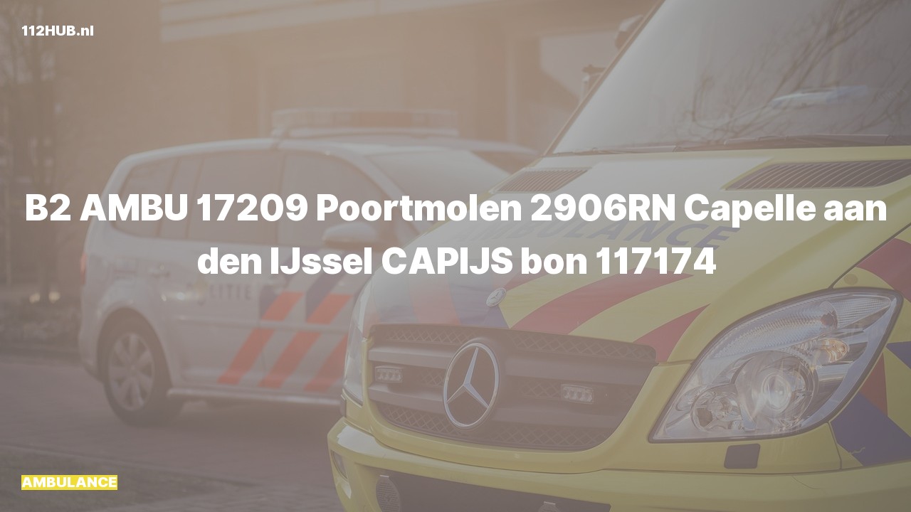 Deelafbeelding voor Ambulance naar de Poortmolen in Capelle aan den IJssel.
