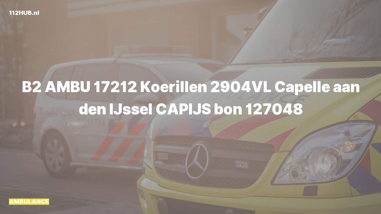 Deelafbeelding voor Ambulance naar de Koerillen in Capelle aan den IJssel.