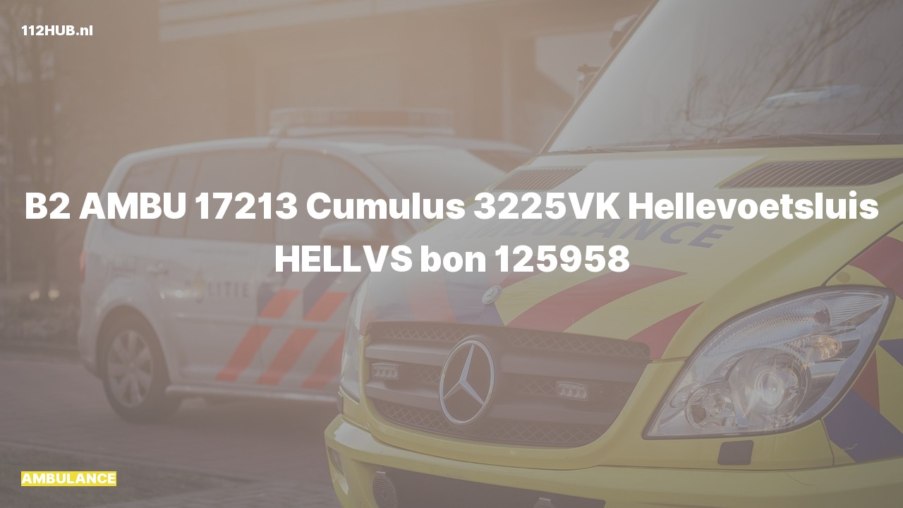 Deelafbeelding voor Ambulance naar de Cumulus in Hellevoetsluis.