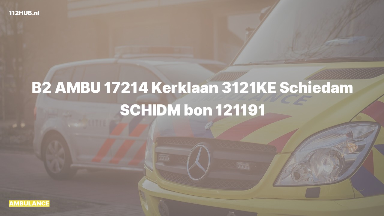 Deelafbeelding voor Ambulance naar de Kerklaan in Schiedam.