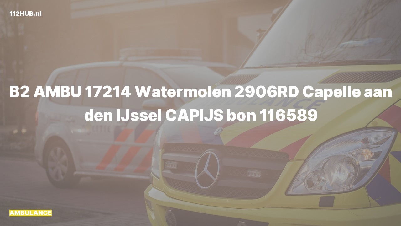 Deelafbeelding voor Ambulance naar de Watermolen in Capelle aan den IJssel.