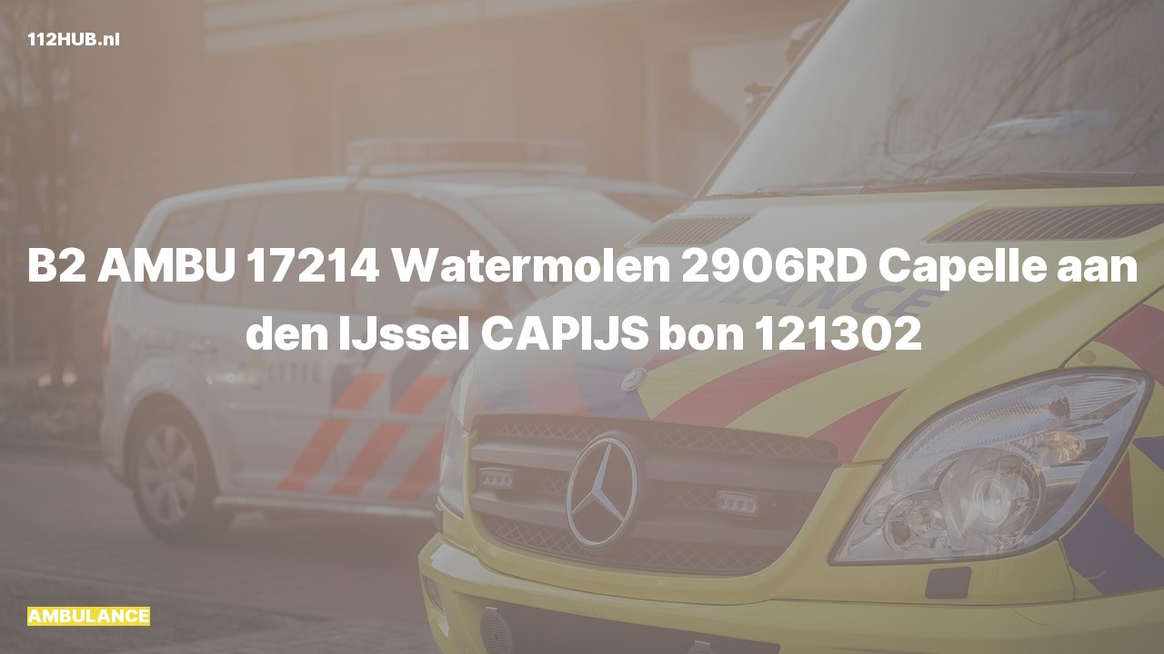 Deelafbeelding voor Ambulance naar de Watermolen in Capelle aan den IJssel.
