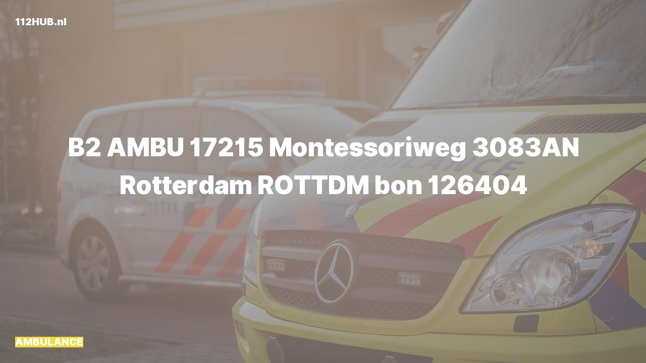 Deelafbeelding voor Ambulance naar de Montessoriweg in Rotterdam.