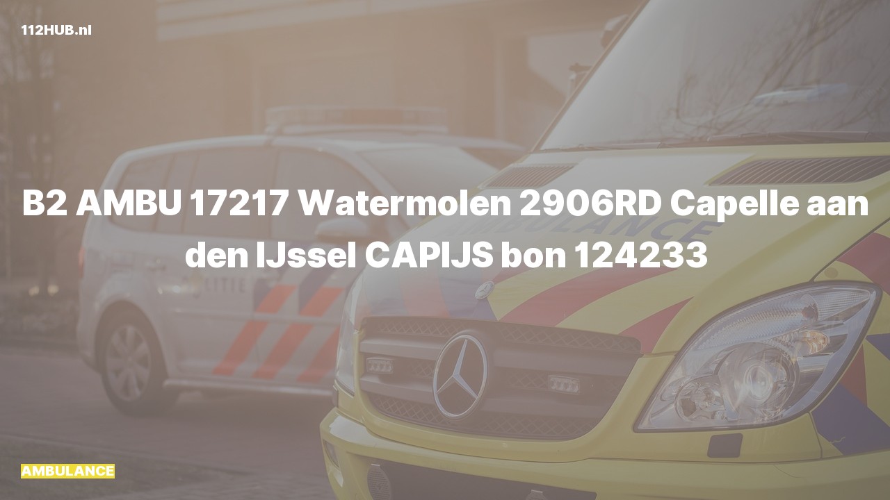 Deelafbeelding voor Ambulance naar de Watermolen in Capelle aan den IJssel.