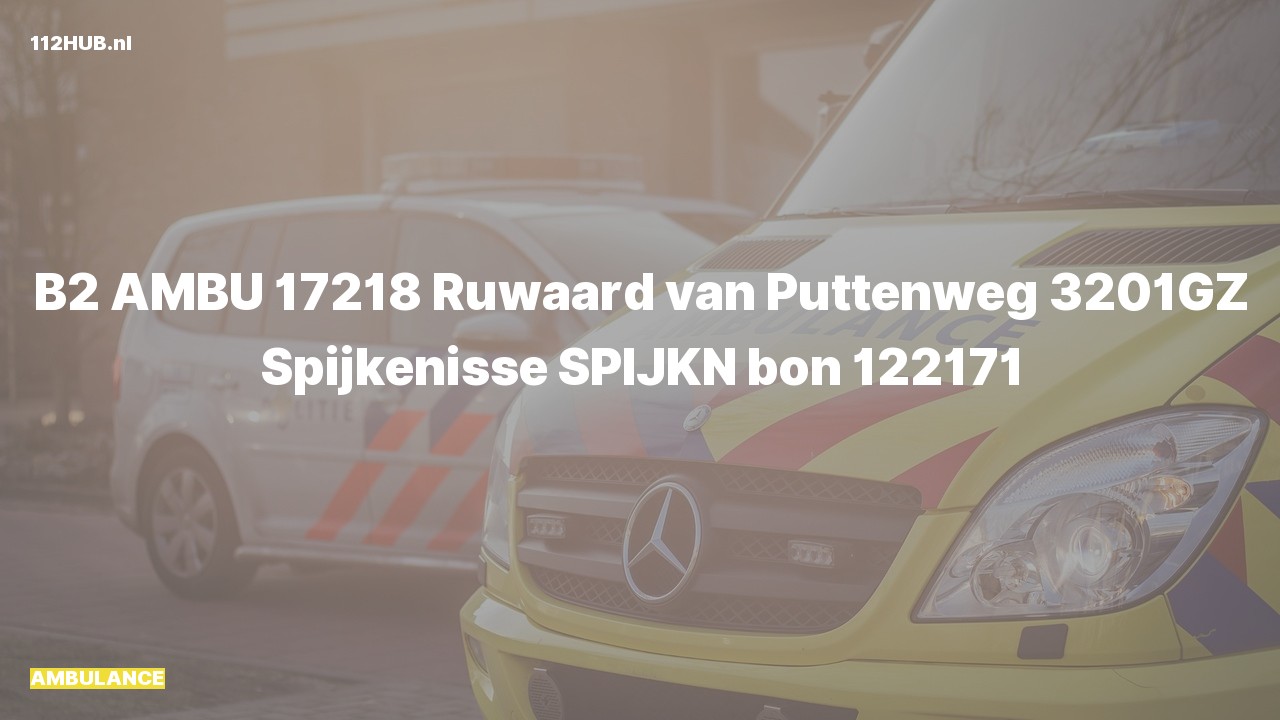Deelafbeelding voor Ambulance naar de Ruwaard van Puttenweg in Spijkenisse.
