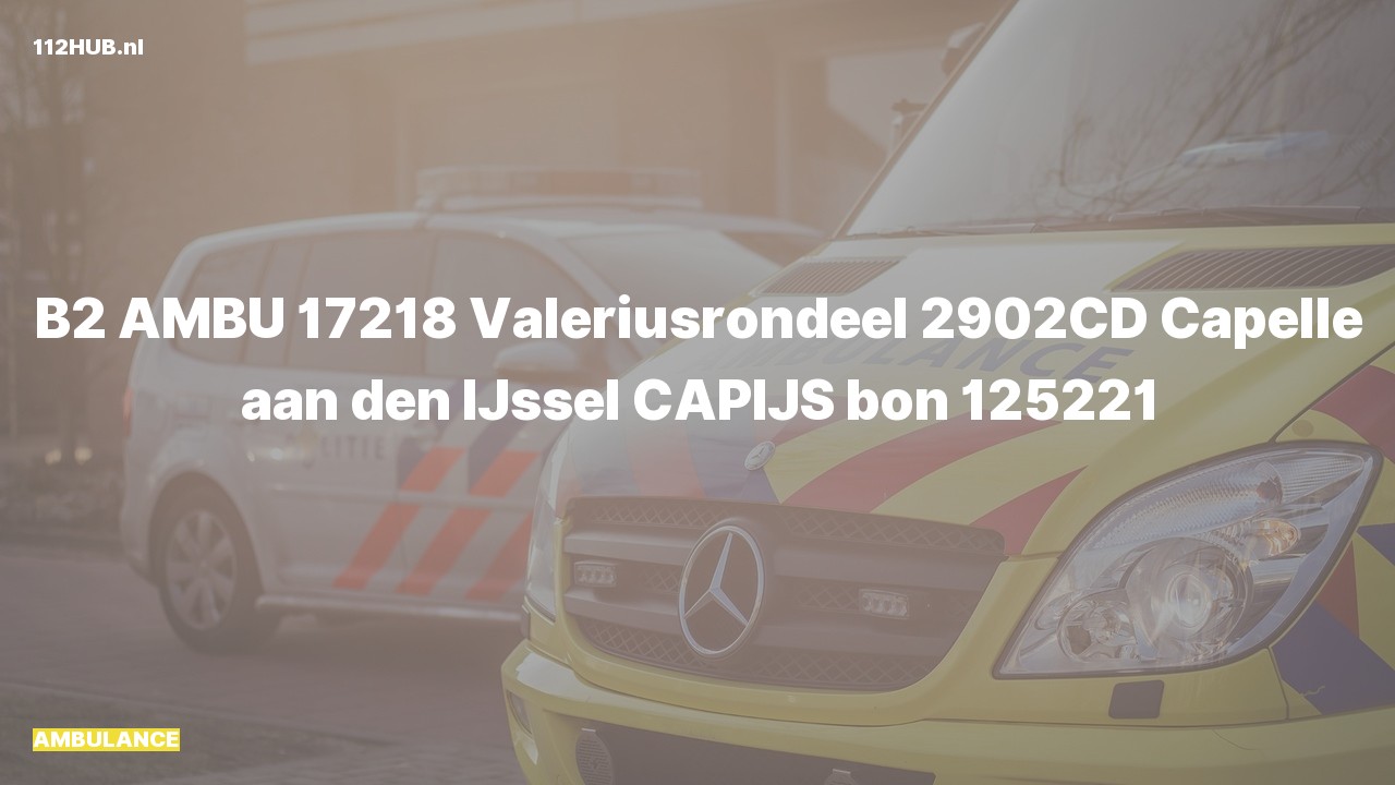 Deelafbeelding voor Ambulance naar de Valeriusrondeel in Capelle aan den IJssel.