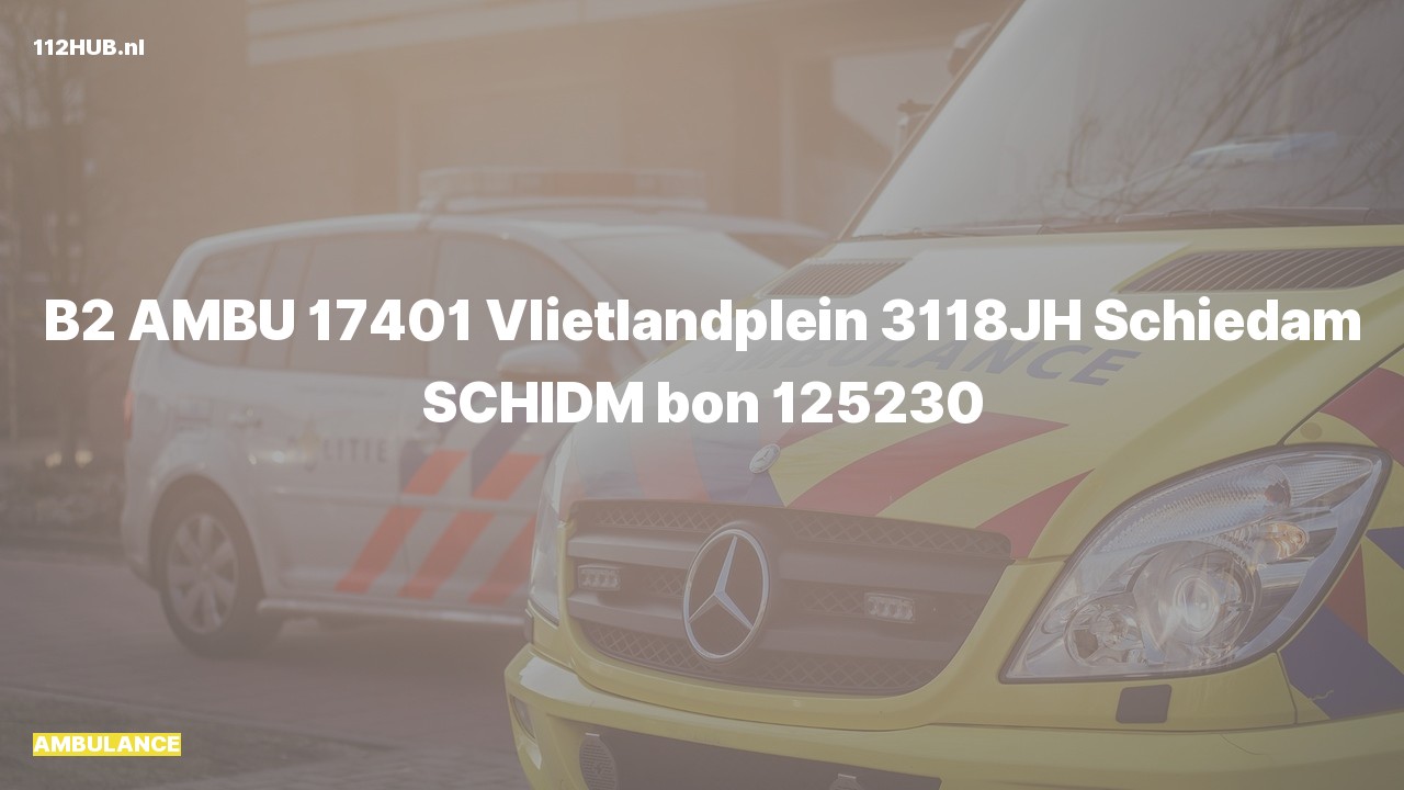Deelafbeelding voor Ambulance naar de Vlietlandplein in Schiedam.