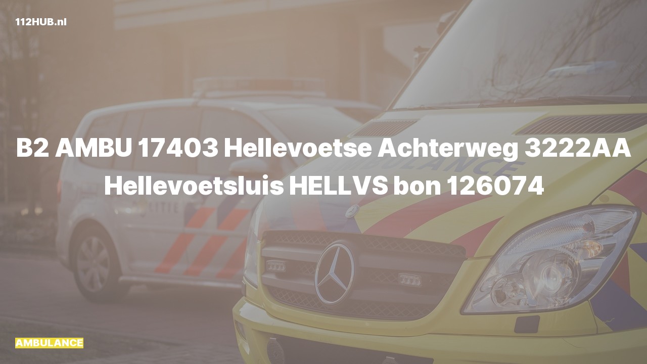 Deelafbeelding voor Ambulance naar de Hellevoetse Achterweg in Hellevoetsluis.