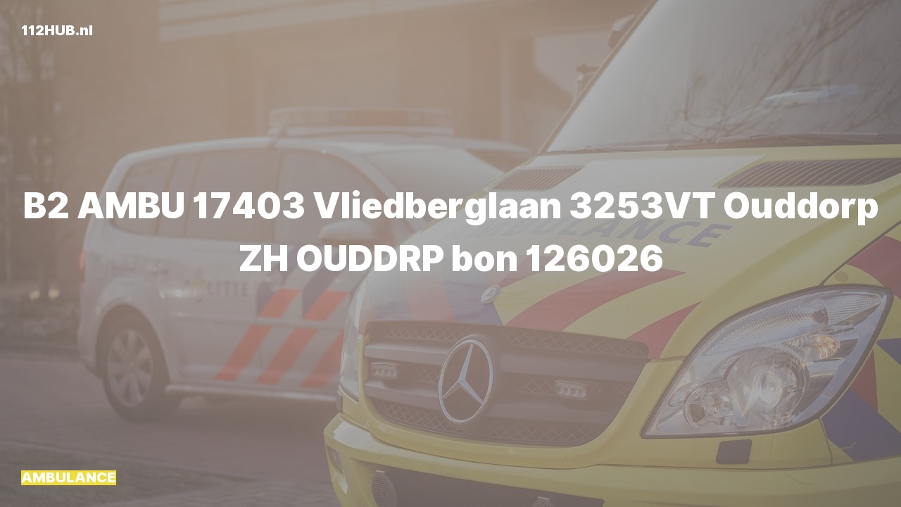 Deelafbeelding voor Ambulance naar de Vliedberglaan in Ouddorp.