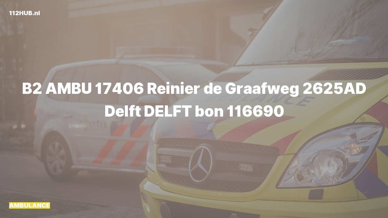 Deelafbeelding voor Ambulance naar de Reinier de Graafweg in Delft.