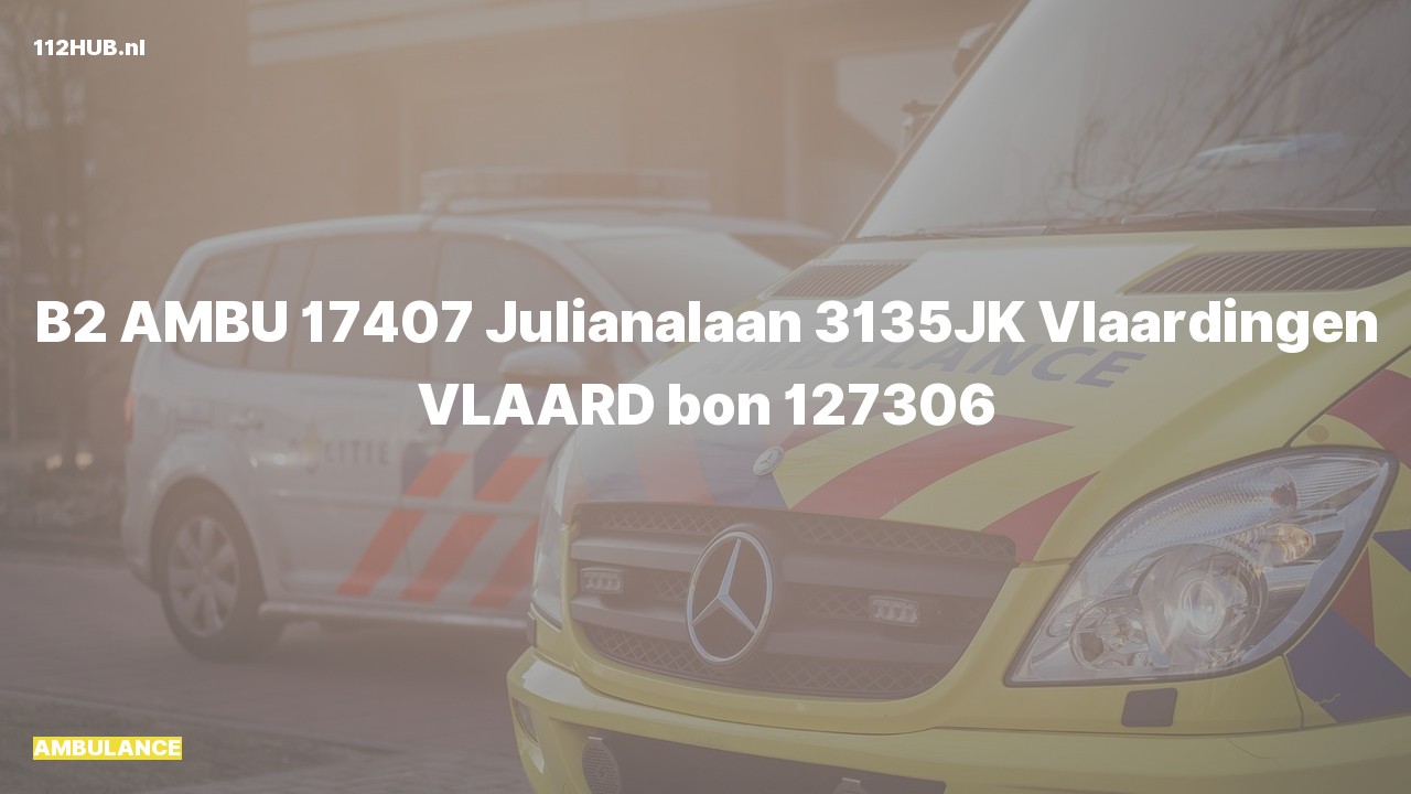 Deelafbeelding voor Ambulance naar de Julianalaan in Vlaardingen.