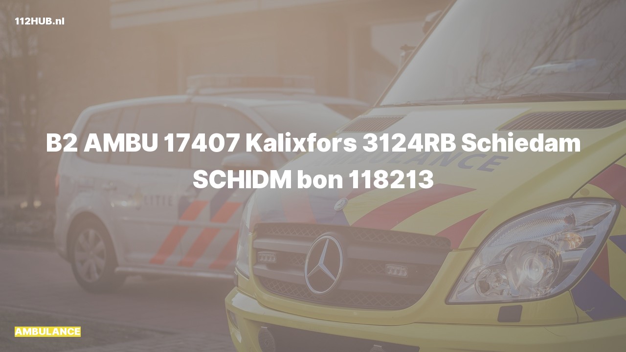 Deelafbeelding voor Ambulance naar de Kalixfors in Schiedam.