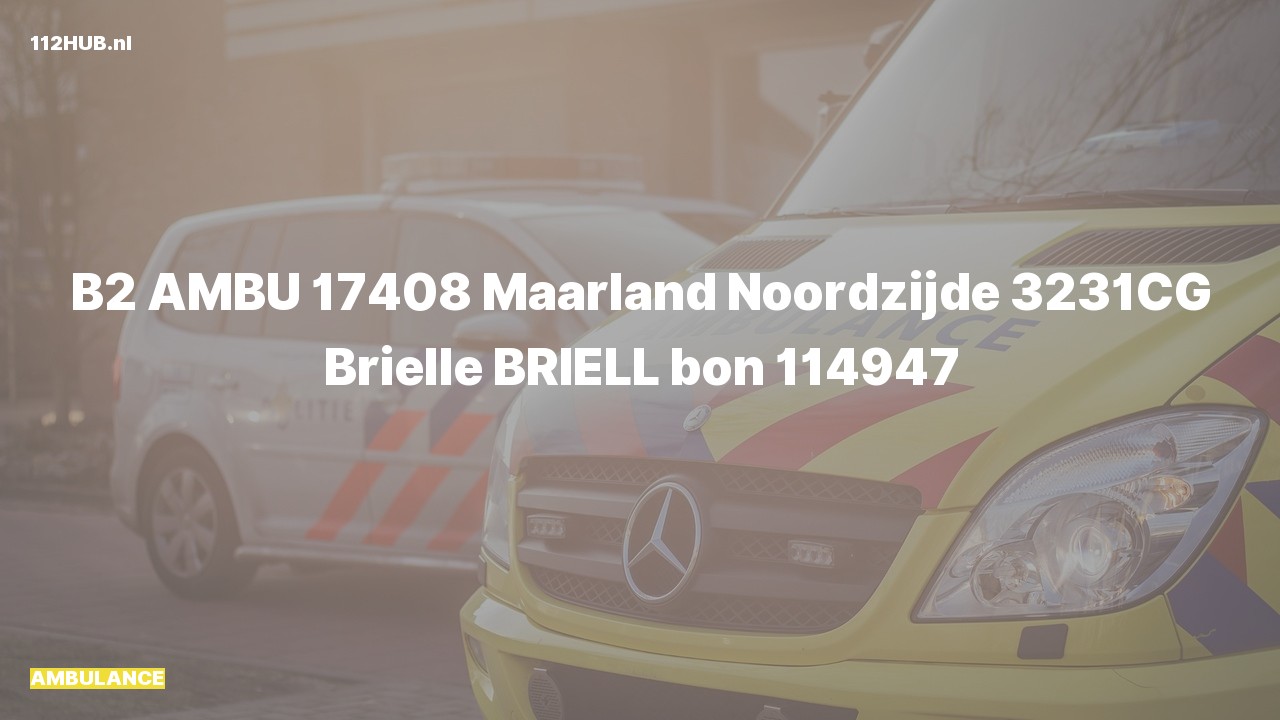 Deelafbeelding voor Ambulance naar de Maarland Noordzijde in Brielle.