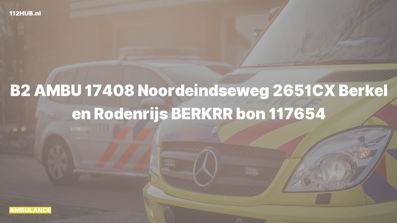Deelafbeelding voor Ambulance naar de Noordeindseweg in Berkel en Rodenrijs.