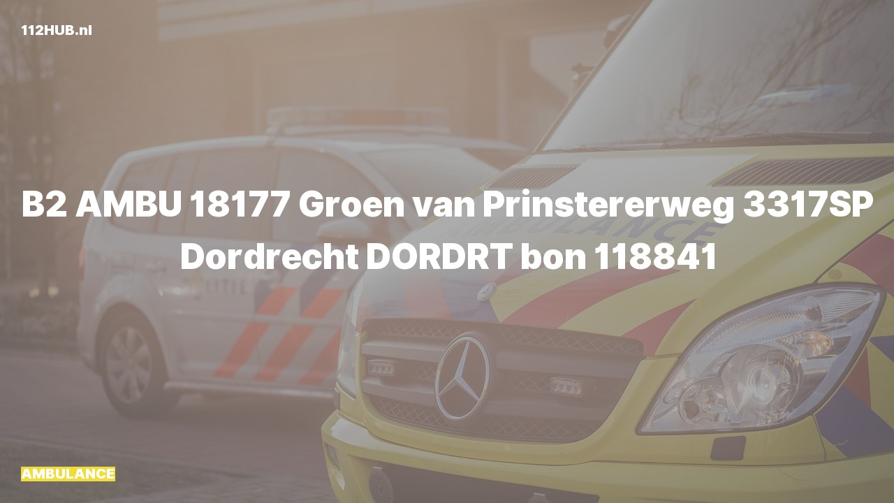 Deelafbeelding voor Ambulance naar de Groen van Prinstererweg in Dordrecht.