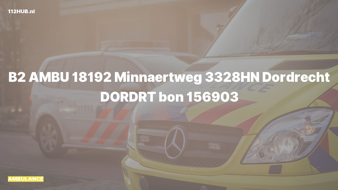 Deelafbeelding voor De ambulance is uitgerukt naar de Minnaertweg in Dordrecht