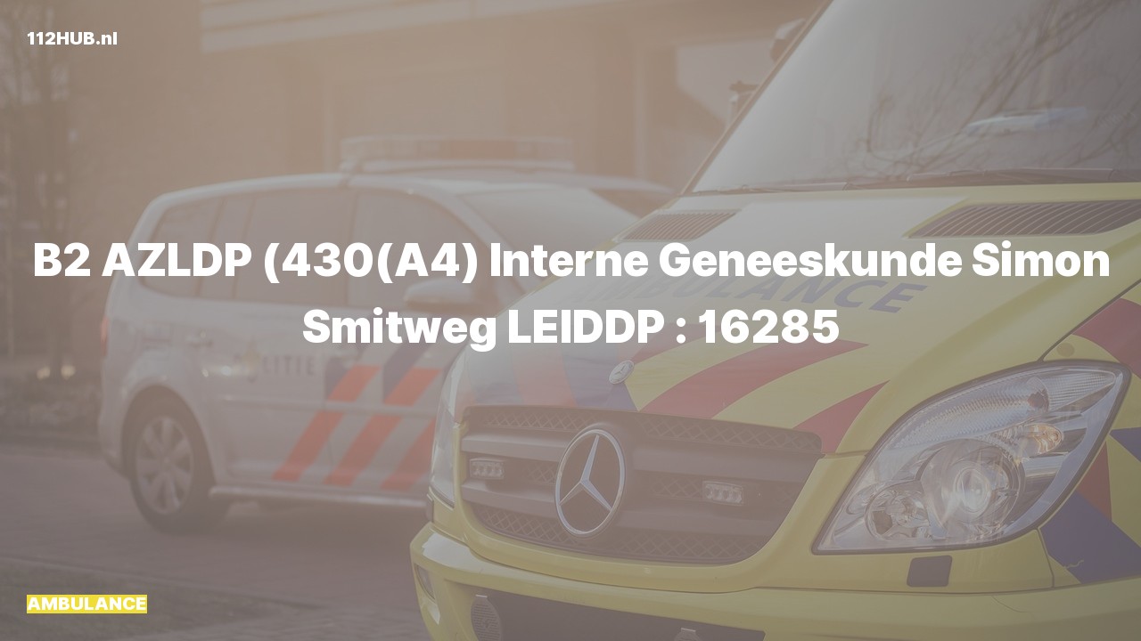 Deelafbeelding voor Ambulance naar de Simon Smitweg in Leiderdorp.