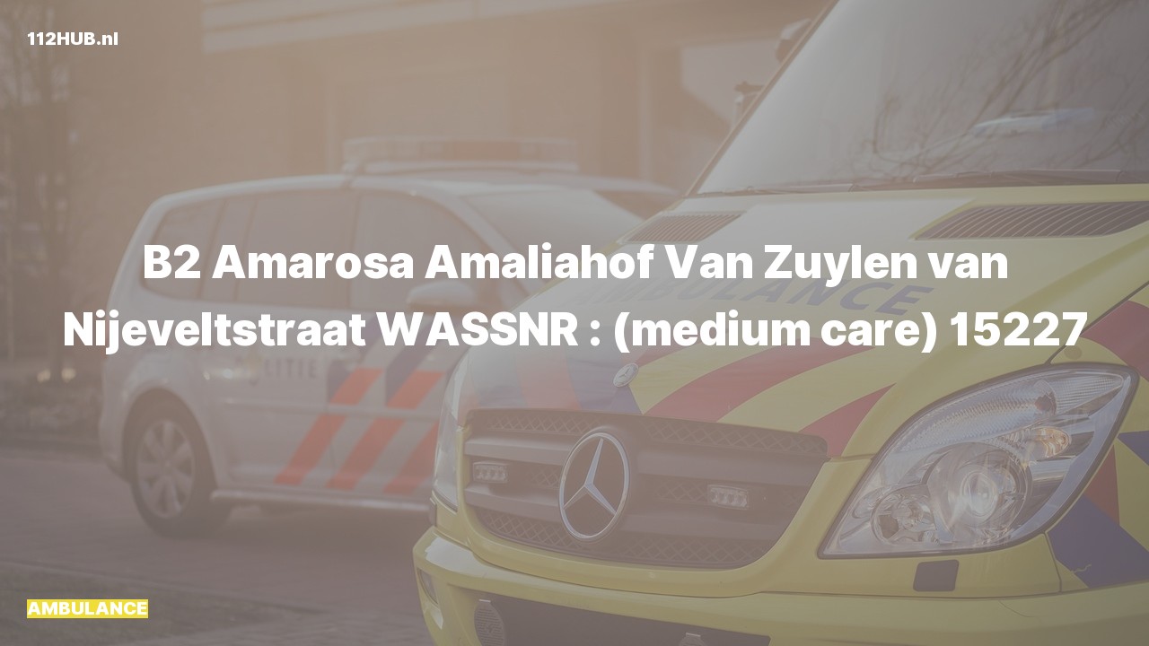 Deelafbeelding voor Ambulance naar de Van Zuylen van Nijeveltstraat in Wassenaar.
