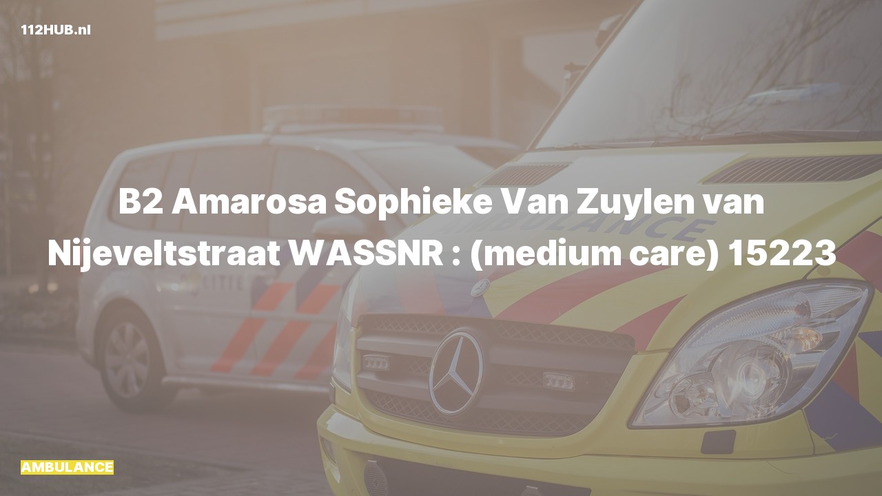 Deelafbeelding voor Ambulance naar de Van Zuylen van Nijeveltstraat in Wassenaar.