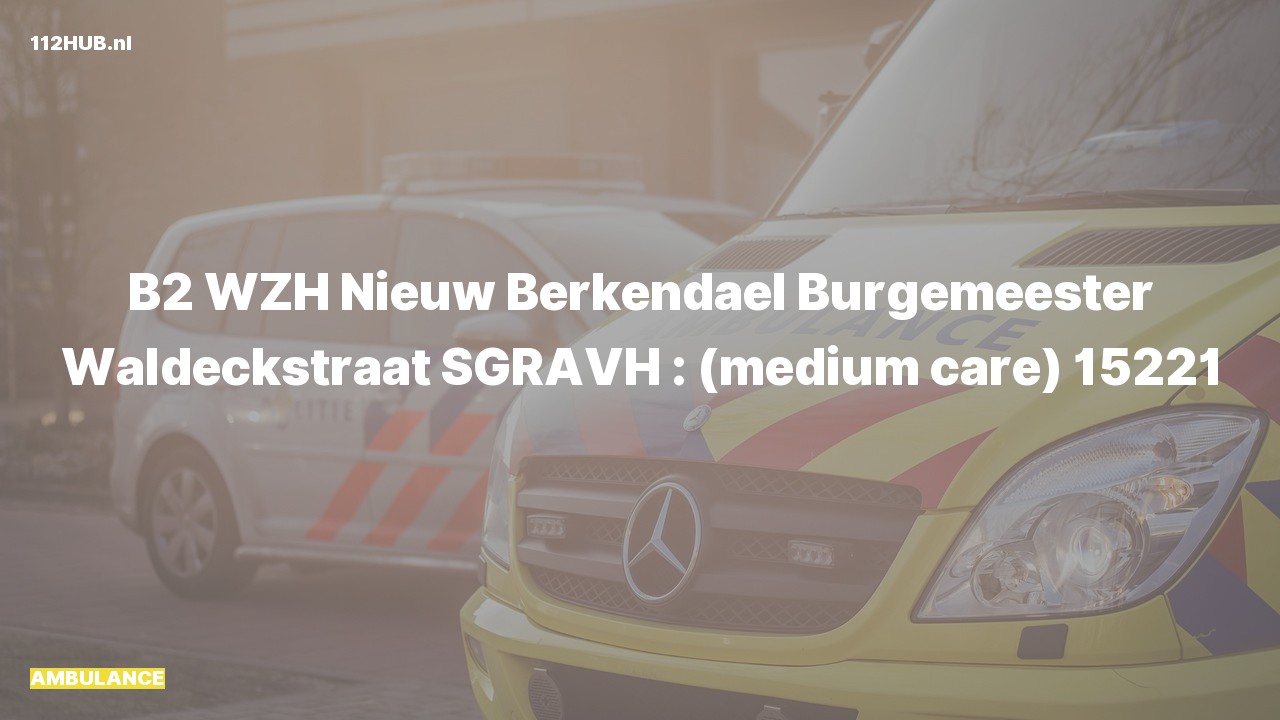 Deelafbeelding voor De ambulance is uitgerukt naar de Burgemeester Waldeckstraat in 's-Gravenhage