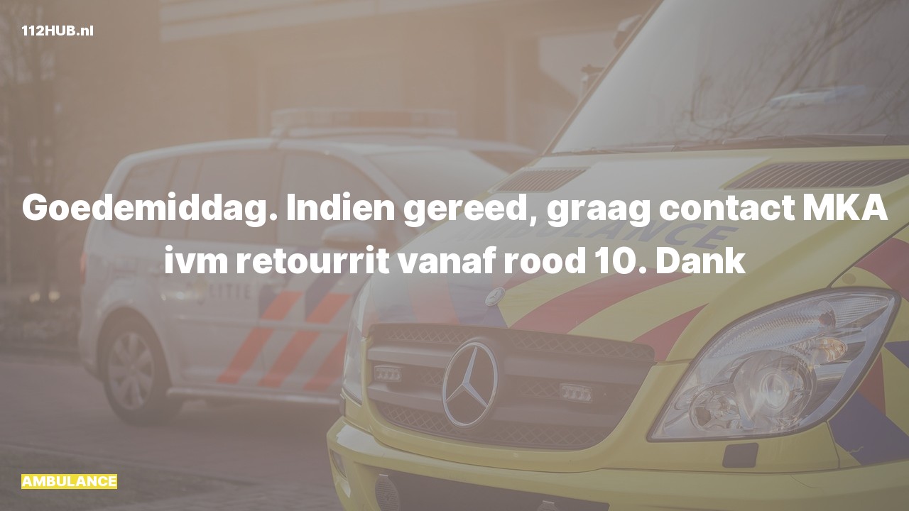 Deelafbeelding voor Ambulance contact meldkamer.