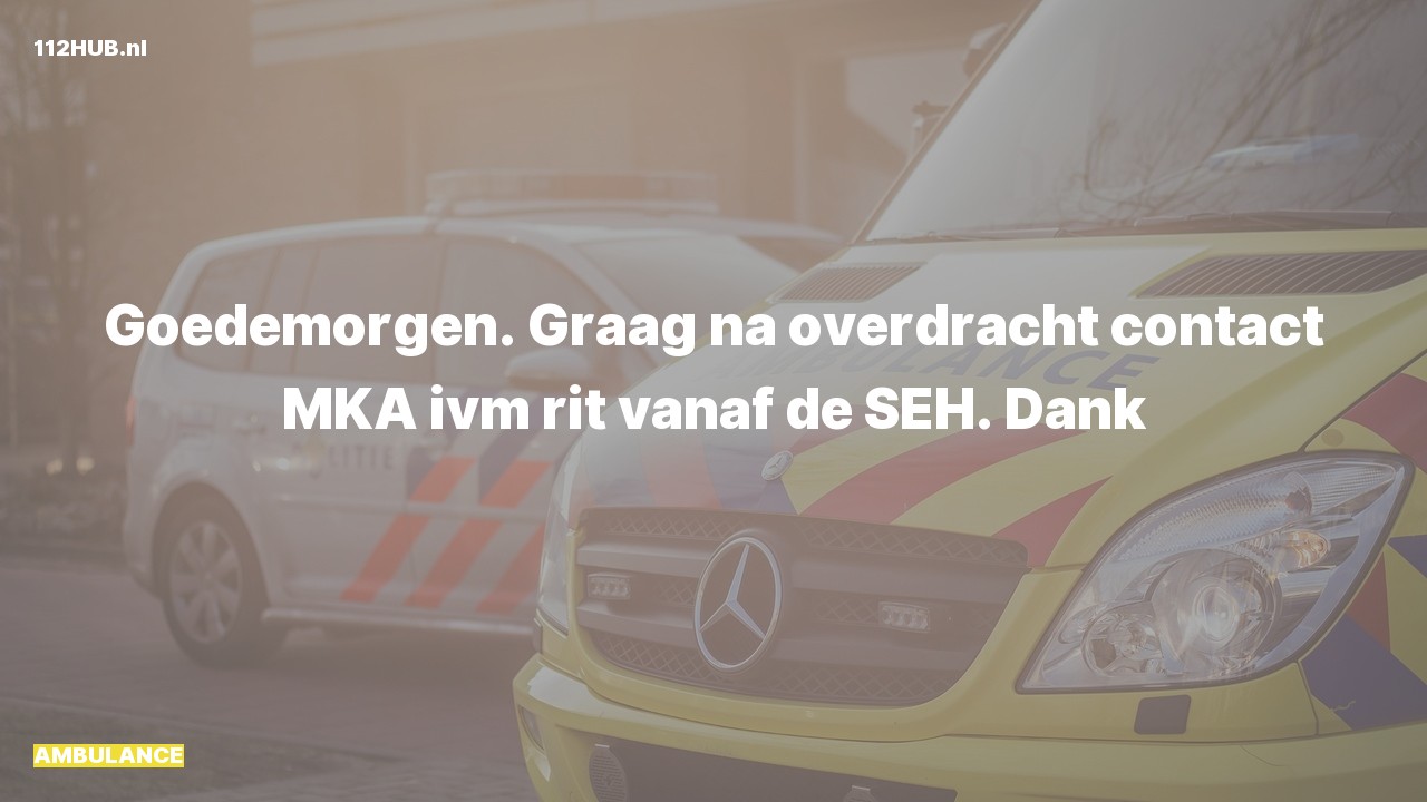 Deelafbeelding voor Ambulance contact meldkamer.