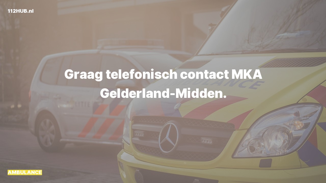 Deelafbeelding voor Ambulance contact meldkamer.