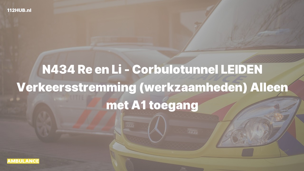 Deelafbeelding voor De ambulance is uitgerukt naar N434 in Leiden