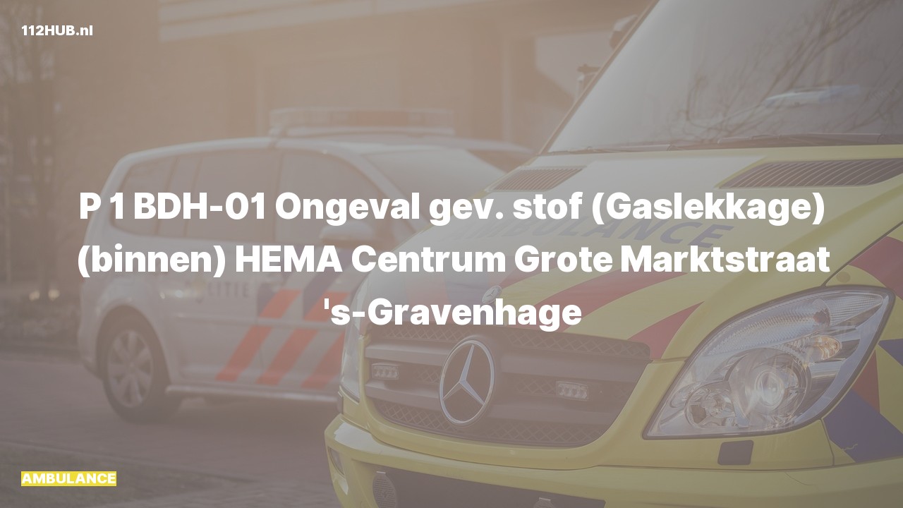 Deelafbeelding voor De ambulance is met spoed uitgerukt voor een ongeval naar de Grote Marktstraat in 's-Gravenhage
