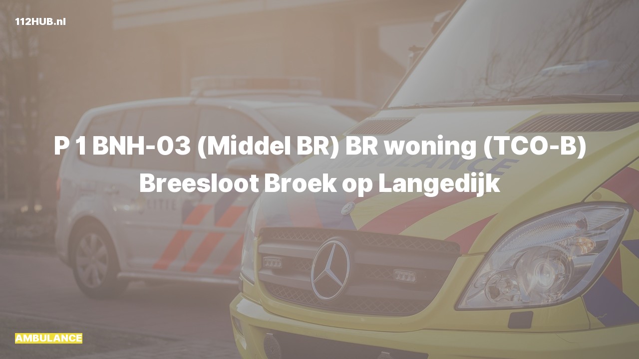 Deelafbeelding voor De ambulance is met spoed uitgerukt voor een woningbrand naar de Breesloot in Broek op Langedijk