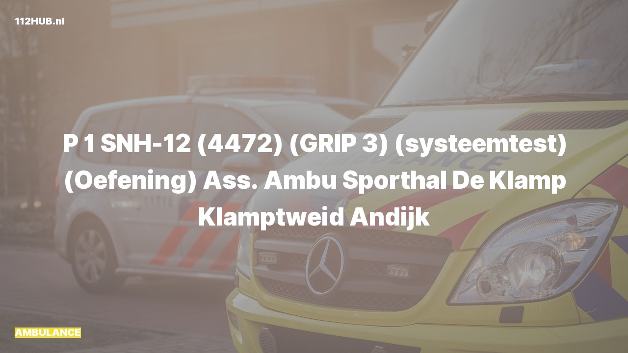 Deelafbeelding voor P2000-melding voor ambulance-assistentie.